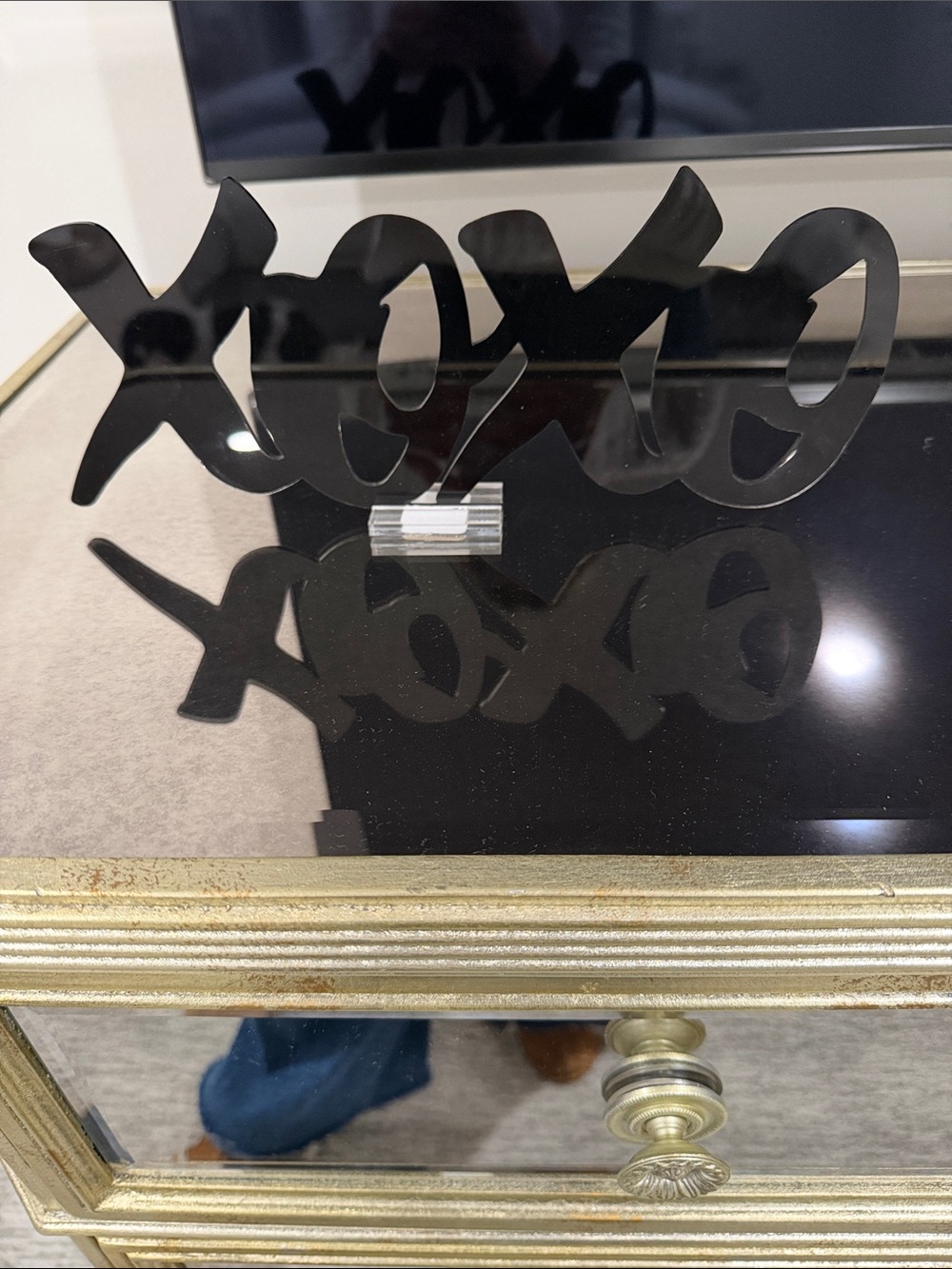 Black 'XOXO' Decorative lucite Accent - Modern Home Decor- approximately 12”